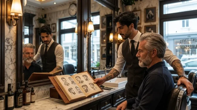 Détail d'une taille de barbe